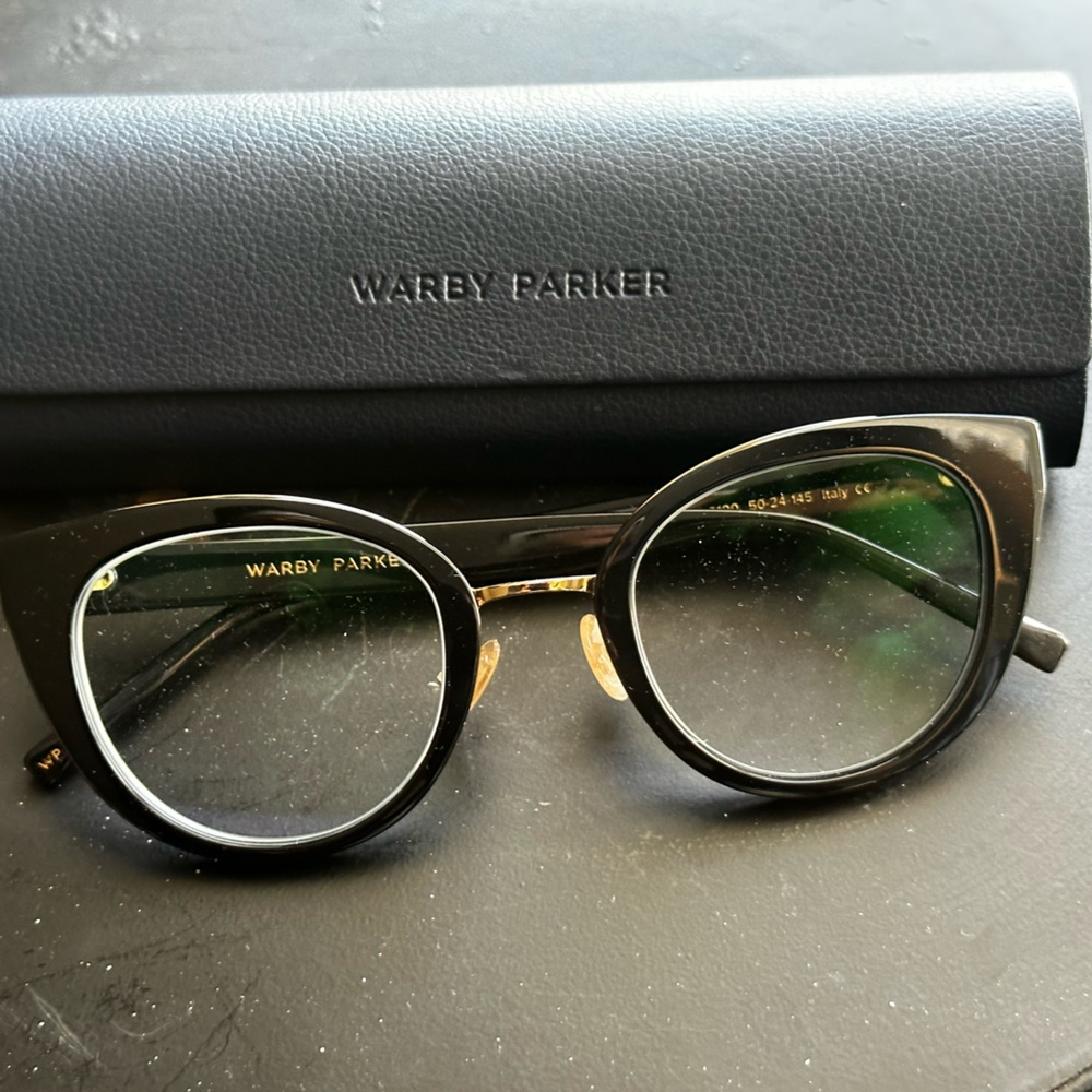 Warby Parker Black and Gold Frames